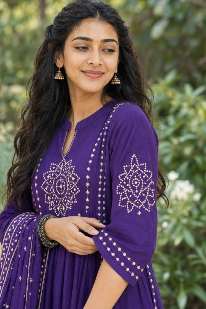 Blue, Wine 3 Piece Chudithar Set